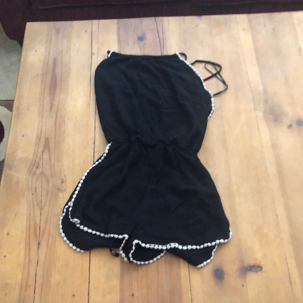 Black drop back romper from lulus